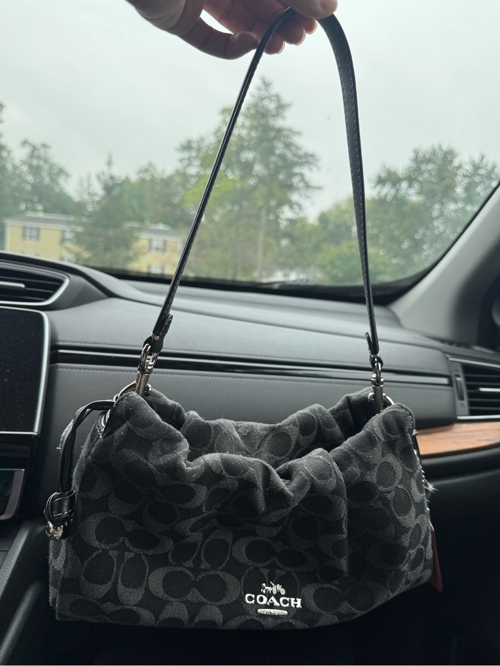 Coach Faye shoulder bag Signature Black denim🖤